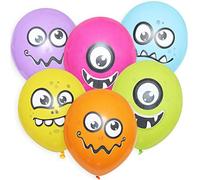Premium Balloons Organic Monster 12 Inch Party Birthday Funny AG Faces Set of 6
