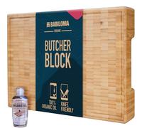 Premium Bamboo Cutting Board - 19.7" L x 12.2" W (ExtraThick 1,7"), Professional Chopping Butcher Block for Meat. Heavy Duty EndGrain Wood, Charcuterie Boards, Kitchen Accessories