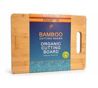 Premium Bamboo Cutting Board for Kitchen | Wooden Chopping Board with Juice Groove & Handle | Eco-Friendly, Durable Chopping Block for Meat, Vegetables, Fruits & Serving Platter (33 x 24 cm)