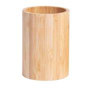 Premium Bamboo Desk Organizer - Multi-Purpose Pen Holder, Makeup Brush Storage & Toothbrush Caddy - Eco-Friendly Natural Wood Cylinder Container for Home, Office & Bathroom - Gift Idea