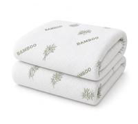 Premium Bamboo Mattress Protector 100% Bamboo Fabric Surface Extra Deep Mattress Cover Waterproof Bed Cover Anti Allergy Bed Bug Proof Full Fitted Extra Deep Bed Mattress Protector (Double)