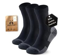 Premium Bamboo Outdoor Walking Socks | Anti-Blister Warm and Breathable Socks for Work or Hiking | Unisex Men and Women | 3 Pack UK | Charcoal | 4-8