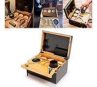 DEIOVR Premium Bamboo Storage Chest Wood Stash Box Luxury Gift Set, Removable Storage Organizer Dividers Box with Lock, Bamboo Storage Chest with Movable Tray