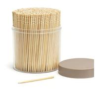 Premium Bamboo Toothpicks with Storage Case - 500pcs Natural Wooden Picks for Appetizers, BBQ, Cocktails, Party Appetizers & Everyday Use