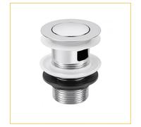 Premium Basin Click Clack Push Waste - UK Universal 1 1/4" Push Button Basin Waste Plug (Chrome)