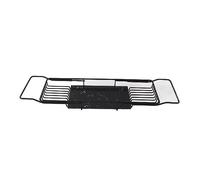 Premium Bathtub Tray Caddy - Stainless Steel Shower with Extendable Sides Black Bathroom Tray for Relaxing Baths Spa Essentials and Luxury Home Decor