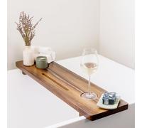 Premium Bathtub Tray Table | Solid Acacia Wood, Large Bath Tray for tub, Non-Toxic Finish, iDevice and Accessory Holders, Anti-tip Protection, Sustainable tub Tray for Bathtub | Bathtub Trays for tub