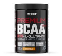 Premium BCAA 8:1:1+L-Glutamine (500g) Orange Flavour, Recovery Combination of Amino Acids with Kyowa Quality® L-Glutamine, Vitamin B6, Increases and Protects Muscle Mass, Zero Sugar, Vegan