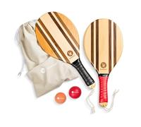 Premium Beach-Bat Set | Frescobol - The popular sport from South America | Handcrafted, rackets made of wood, ball choice for different levels, customized cotton bag