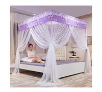 Premium Bed Canopy Mosquito Netting with Metal Bracket - Stylish Fabric Drapes for Single & Double Beds, 4 Corner Column Design, Perfect Bedroom Decoration & Insect Protection