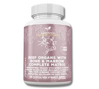 Premium Beef Organs & Bone & Marrow Complex Duo - 120 Capsules Grass-Fed Freeze-Dried Liver, Bone & Marrow, Heart, Kidney, Pancreas, Spleen, Intestine, Tripe/Stomach, No Hormones, Antibiotics Or GMO