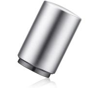 Premium Beer Bottle Opener (Silver), 1 PC Stainless Steel Automatic Push Down No Damage Quick to Open Small Portable Bottle Cap Openers for Home Bars Picnic Camping Hiking