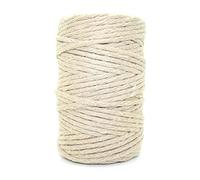 Premium Beige Macrame Cord, 50 m / 164 ft of 5 mm Thick Natural Cotton Thread Yarn Macrame Rope for Wall Hangings, Plant Hangers, DIY Crafts, Home Decorations, Gift Wrapping (Reel)