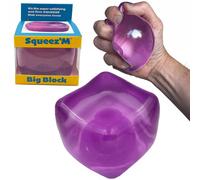 Premium Big Block Squeez'M Cube - 35% Larger Than The Standard Squishy Cube Toy for Kids & Adults - Sensory Fidget for Stress Relief Focus & Play -