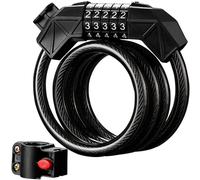 Premium Bike Lock, Bike Locks Heavy Duty Anti Theft, High Security 5 Digit Resettable Coiling Bicycle Locks for Scooters, Motorcycle, Bike, 3.9ft Bike Lock Cable Lock Combination with Mounting Bracket