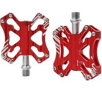 Premium Bike PedalsPedals High-Grade Engineering Plastic Folding Mountain Bike Pedals Nylon Fiber Aluminum Alloy Bearings Mountain Bike Pedals For Mtb Parts Hybrid Bike(Red)