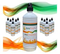 Premium Bioethanol Fuel (12 Litres) for Ethanol Fireplaces, Fire Pits, Burners and stoves- High Purity Clean Burning Liquid Fuel for Indoor & Outdoor use with the Easy pour nozzle | biofirefuel