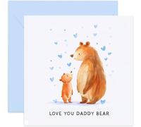 Premium Birthday Card for Daddy from Young Children - 'Love You Daddy Bear' - Heartfelt Sentimental Father's Day Card - Birthday Card from Son Daughter - First Father's Day | Blank Inside