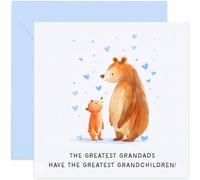 Premium Birthday Card for Grandad from Grandchildren - 'Best Grandads' Bear Design - Heartfelt Sentimental Father's Day Card - Thank You Card for Grandad | Blank Inside