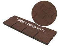 Premium Bitumen Roof Felt Shingles Heavy Duty Asphalt Roof Shingles 100cm x 34cm (20 Pcs) Novecrafto Brown One Size