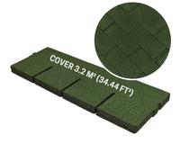 Premium Bitumen Roof Felt Shingles - 20 pcs / 34.44 ft² (3.2 m²), 39.37’’ x 13.39’’ (100cm x 34cm), Asphalt Roof Shingles for Shed - Weather Resistant & Heavy Duty Roofing Tiles - Green Colour