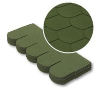 Premium Bitumen Roof Felt Shingles Heavy Duty Asphalt Roof Shingles 80x31.5cm (25 Pcs) Novecrafto Green One Size