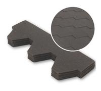 Premium Bitumen Roof Felt Shingles Heavy Duty Hexagonal Asphalt Roof Shingles 80x31.5cm (25 Pcs) Novecrafto Black One Size