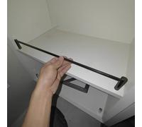 Premium Black Closet Shelf Rail with Rounded Edges Aluminum Alloy Guardrail Stopper for Safety Easy Installation 76cm (29.9") Storage Solution