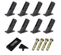 Premium Black Glass Railing Spigots - 304 Stainless Steel Pool Fence Clamp for Steps Balconies Staircases Decks & Patios - Set of 8 for Enhanced Safety & Style