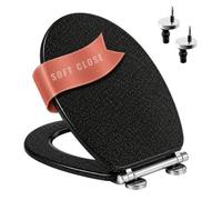Premium Black Glitter Soft Close Mdf Toilet Seat With Quick Release