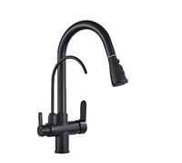 Premium Black & Gold Kitchen Faucet 3Function Water Filter Tap Hot & Cold Water Mixer Elegant Grane Design for Modern Kitchens Durable & Stylish.