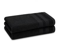 Premium Black Hand Towels for Bathroom | 100% Cotton, Ultra Soft and Highly Absorbent | 500 GSM Extra Large Hand Towels for Kitchen, Hotel & Spa - Pack 2