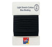Premium Black Light Stretch Cotton Bias Binding Tape, 30mm Wide x 3m Length, Smooth Finish Mild Elastic Trim for Clothing, Sportswear, Quilting & Blankets - Giddy Square