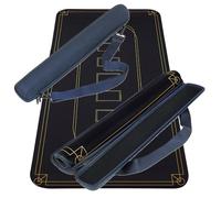 Premium Black Poker Mat 120 X 60 cm - Foldable, Non-Slip, Waterproof Texas Hold Em Poker Table Top, Ideal for Casino Jack Game, Portable Poker Mat with Carrying Case for Friends & Poker Players