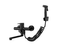 Premium Black Pull-Down Kitchen Faucet - Wall-Mounted 35cm Single Handle Mixer Tap Sleek & Modern Design for Stylish Kitchens Easy Installation & Durable Quality