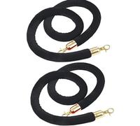 Premium Black Retractable Queue Rope, 2.5m Long, 3.2cm Diameter, Ideal for Carpet Events & Crowd Control Solutions, Durable and Stylish Barrier Rope