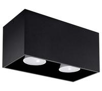 Premium Black Square Ceiling Lamp - Modern Loft Design, LED GU10 - High-Quality,