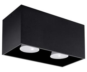 Premium Black Square Ceiling Lamp - Modern Loft Design, LED GU10 - High-Quality,