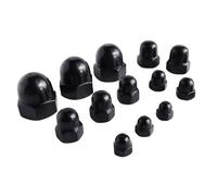 Premium Black Stainless Steel Fasteners Dome Nuts DIN1587 with Blackened Finish and Hex Acorn Cap Nuts for M3,M4,M5,M6,M8,M10 Screws and Bolts (M3)