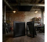 Premium Black Steel Return Air Grille 16x30 in - Vent Cover for Sidewall & Ceiling, HVAC Cold Air Intake, Durable Powder-Coated Design with Removable Door for Easy Cleaning