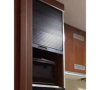 Premium Black Tambour Door for Kitchen Cabinets - Roll-Up Sliding Door & ABS Folding Gate for Closet Cupboard (90x90cm / 35.4x35.4) - Space-Saving Design