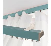 Premium Blackout Curtain Track System with Micro Baffle, Durable Aluminum Alloy Rails, Wall Mount Design - Modern Home Decor Solution (Green, 4m/13ft)