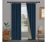Premium Blackout Velvet Curtains 54" Length - Thermal Insulated, Noise Reducing, Full Light Blocking, Privacy Protection - Seaport Blue, 52" W x 54" L, 1 Panel