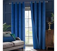 Premium Blue Blackout Velvet Curtains for Bedroom & Living Room Thermal Insulated Grommet Drapes 1 Panel W66 x H90 Elegant Window Treatment for Privacy & Energy Efficiency