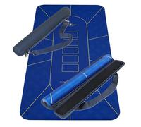Premium Blue Poker Mat 120 X 60 cm - Foldable, Non-Slip, Waterproof Texas Hold Em Poker Table Top, Ideal for Casino Jack Game, Portable Poker Mat with Carrying Case for Friends & Poker Players