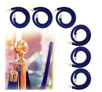 Premium Blue Velvet Stanchion Rope 2.2m - 6pcs Queue Divider for Events Elegant Crowd Control Solution & Traffic Management | Professional Barrier Rope for Event Planning