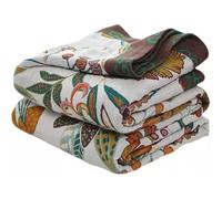Premium Bohemian throw, 100% Cotton Cuddly Blanket with Fringes, Double-Sided Muslin, Boho Blanket Off-white 59.1 * 78.8 in