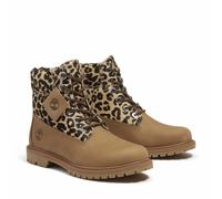 Premium Boot Ankle Boots with Lace-Up Fastening Beige/Leopard Print