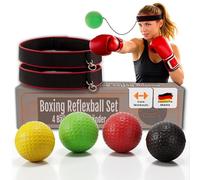 Premium Boxing Reflex Ball Set, 4 Balls & 2 Headbands, Reflex Ball for Boxing Training & Kickboxing, Boxing Ball on the Head for Reaction & Workout, High-Quality Box Equipment for Every Level