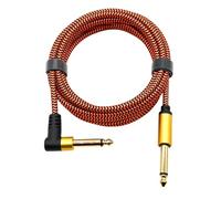 Premium Braided Guitar Cable High Fidelity Signal Right Angle Connector Durable Music Equipment Cord Transfer